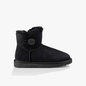 Ugg Mini Bailey Button II Klassiska Stövlar Dam Svarta (453906GYJ)